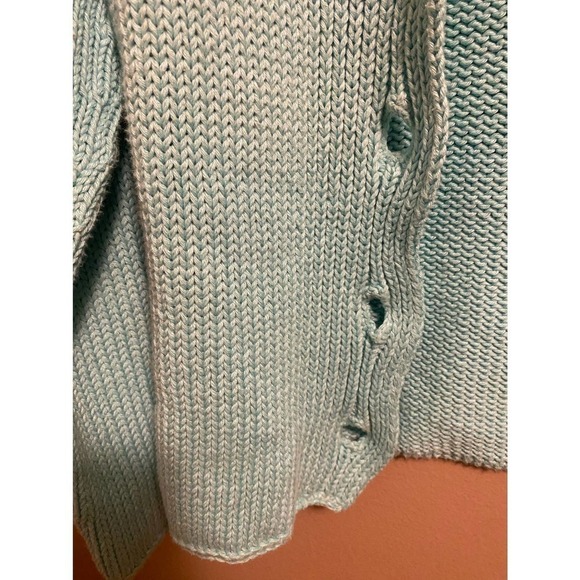 Vintage Pure Handknit Chunky Knit Button Front Crochet Sweater - Picture 8 of 14